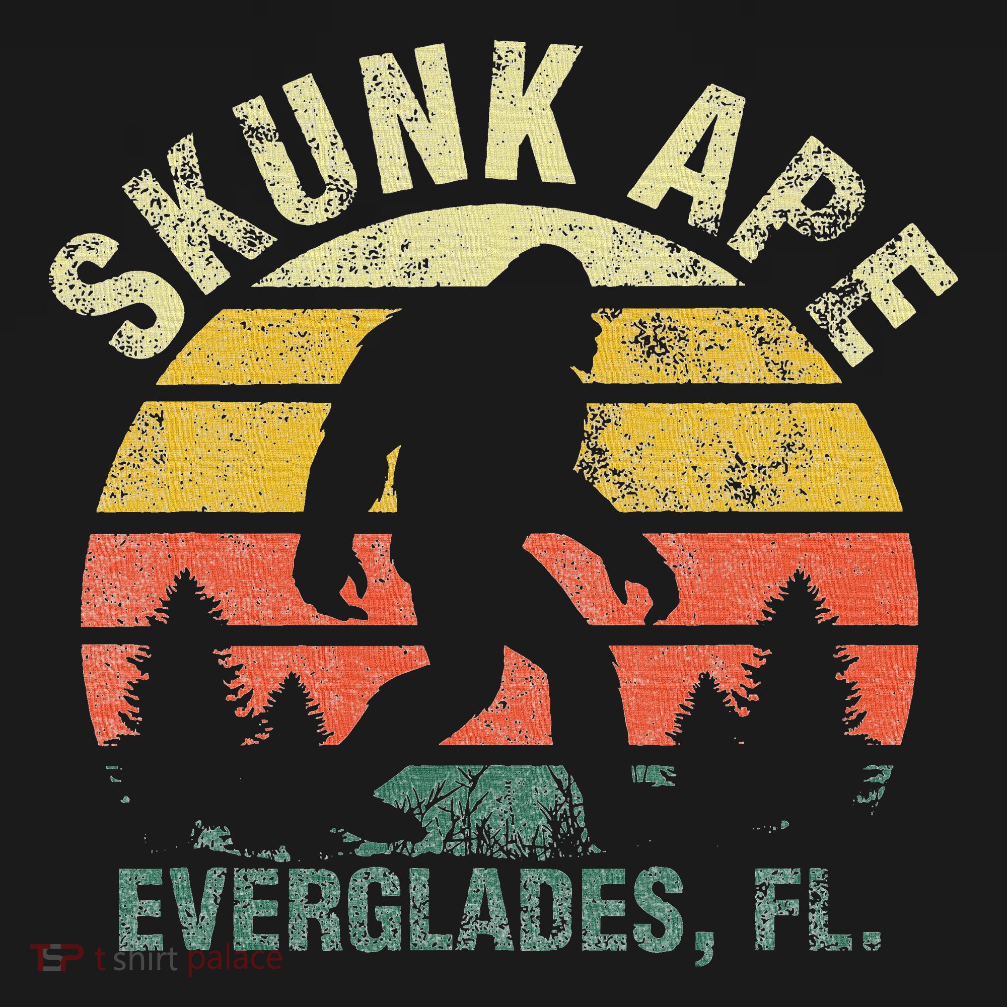 Retro Vintage Skunk Ape Florida Everglades Bigfoot T-Shirt