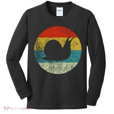 Retro Vintage Snail Kids Long Sleeve Shirt
