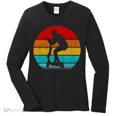 Retro Vintage Scooter Women's Long Sleeve Shirt
