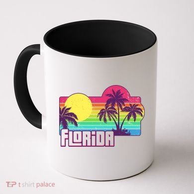Retro Vintage Sunny Florida Palm Trees Coffee Mug