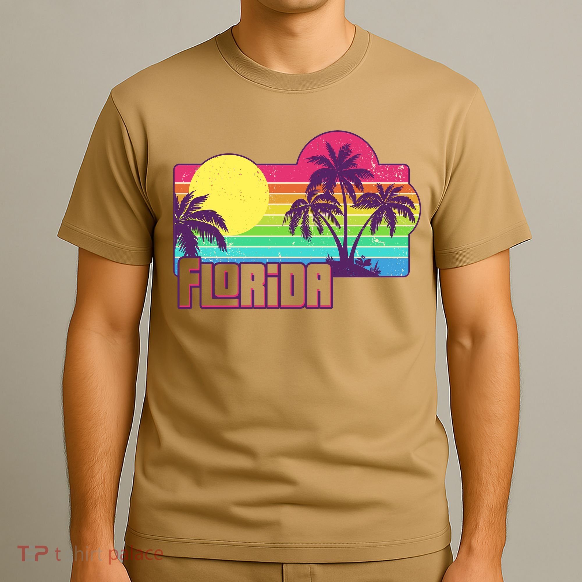 Retro Vintage Sunny Florida Palm Trees T-Shirt