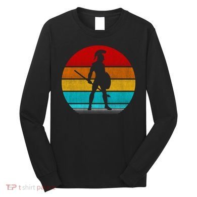 Retro Vintage Spartan Warrior Long Sleeve Shirt