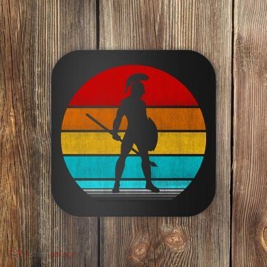 Retro Vintage Spartan Warrior Coaster
