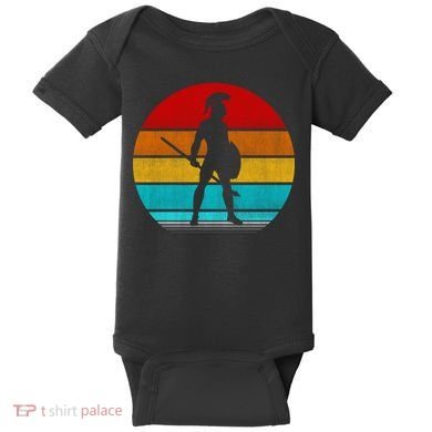 Retro Vintage Spartan Warrior Baby Bodysuit