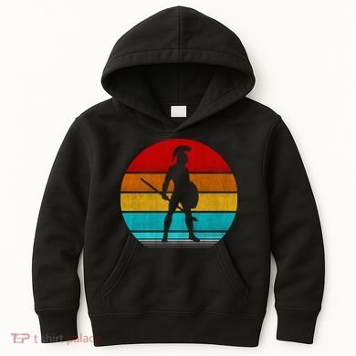 Retro Vintage Spartan Warrior Kids Hoodie