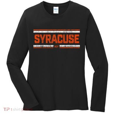 Retro Vintage Syracuse Ny Distressed Women's Long Sleeve Shirt