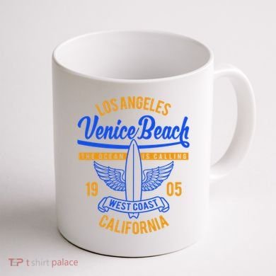 Retro Vintage Surf Venice Beach California Coffee Mug back