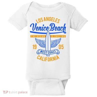 Retro Vintage Surf Venice Beach California Baby Bodysuit