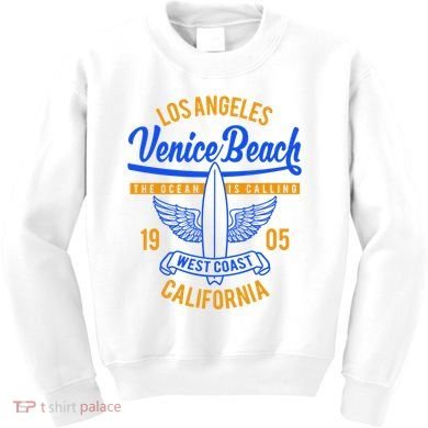Retro Vintage Surf Venice Beach California Kids Sweatshirt
