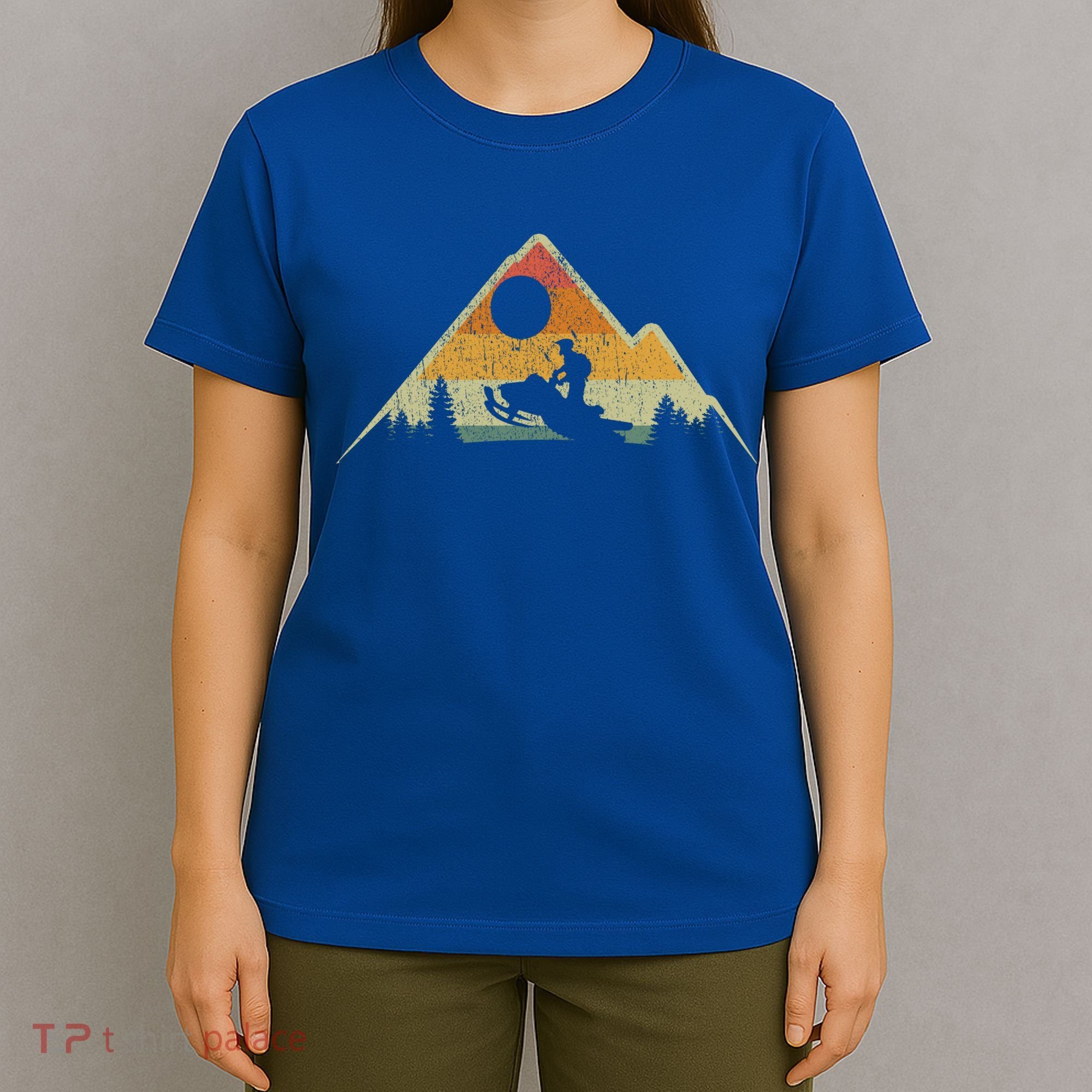 Retro Vintage Snowmobiling Winter Sports Snowmobile Rider Gift T-Shirt