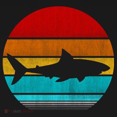 Retro Vintage Shark Cropped Pullover Crew