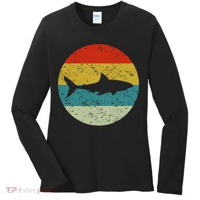 Retro Vintage Shark Women's Long Sleeve Shirt