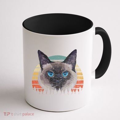 Retro Vintage Siamese Cat Lover 70s Design Cool Gift Coffee Mug back