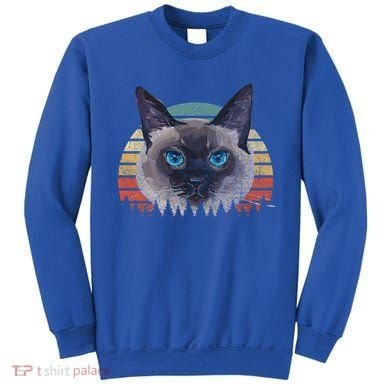 Retro Vintage Siamese Cat Lover 70s Design Cool Gift Sweatshirt