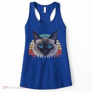 Retro Vintage Siamese Cat Lover 70s Design Cool Gift Women's Tank Top