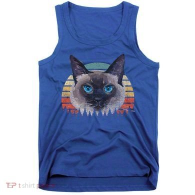 Retro Vintage Siamese Cat Lover 70s Design Cool Gift Tank Top