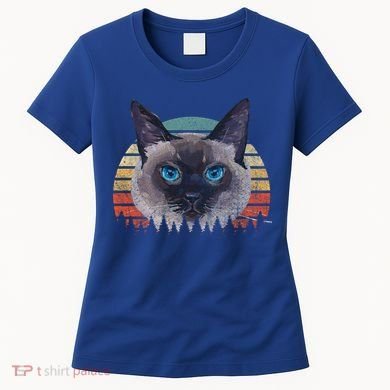 Retro Vintage Siamese Cat Lover 70s Design Cool Gift Women's T-Shirt