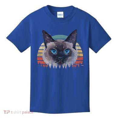 Retro Vintage Siamese Cat Lover 70s Design Cool Gift Kids T-Shirt
