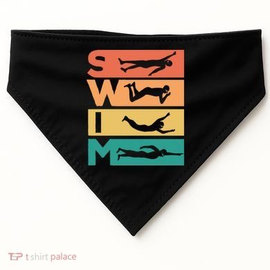 Retro Vintage Swimming Gift For Swimmers Cool Gift USA-Made Doggie Bandana