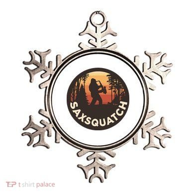 Retro Vintage Saxsquatch Yeti Bigfoot Playing Saxophone Ornament
