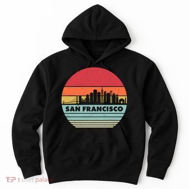 Retro Vintage San Francisco Skyline Emblem Hoodie