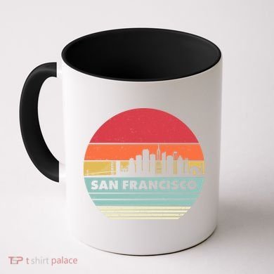 Retro Vintage San Francisco Skyline Emblem Coffee Mug