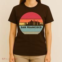 Retro Vintage San Francisco Skyline Emblem T-Shirt thumb 4