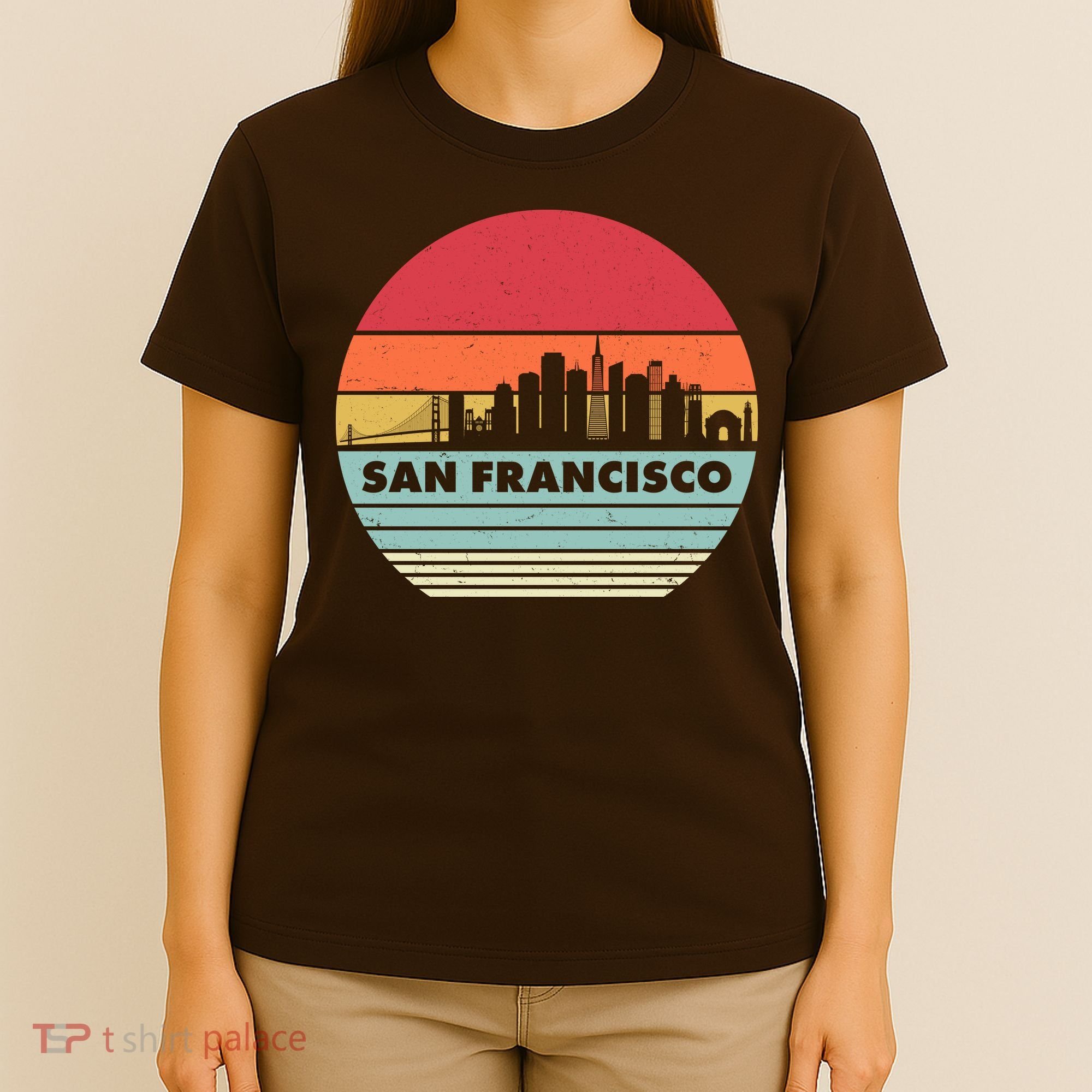 Retro Vintage San Francisco Skyline Emblem T-Shirt