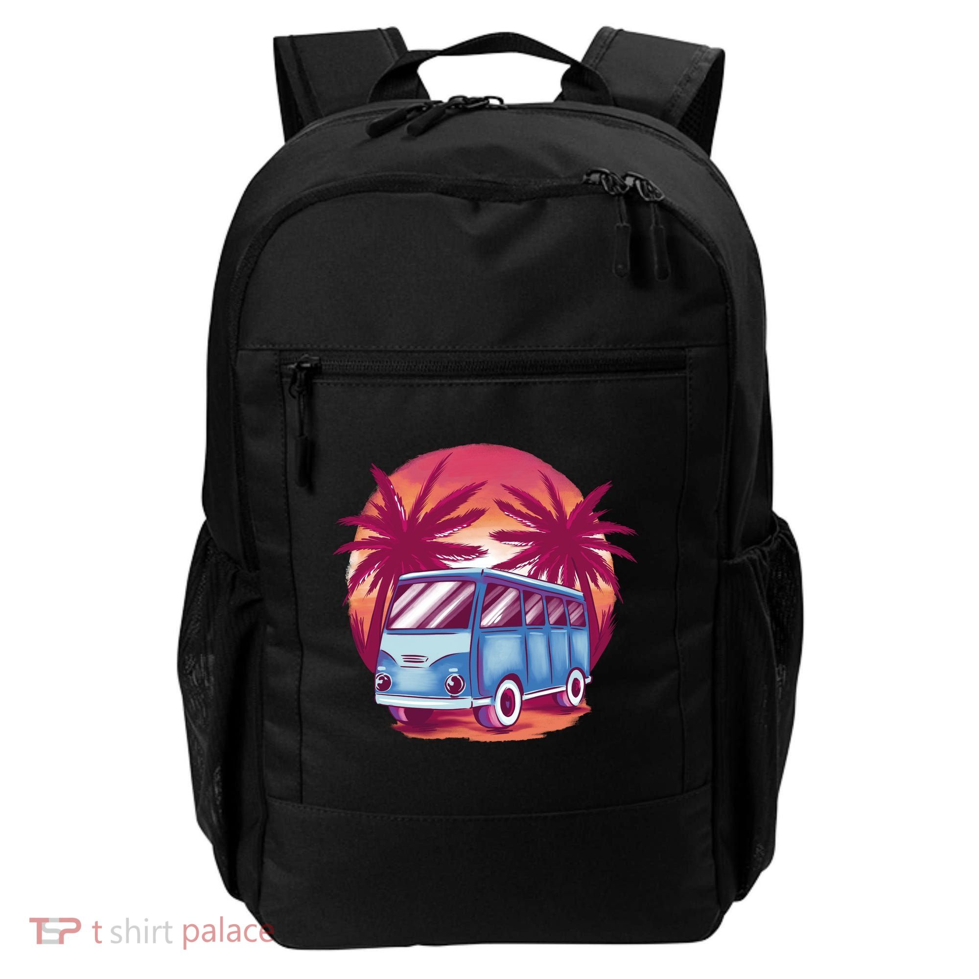 Retro Van Sunset Beach Backpack