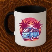 Retro Van Sunset Beach Coffee Mug thumb 2