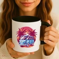 Retro Van Sunset Beach Coffee Mug thumb 3