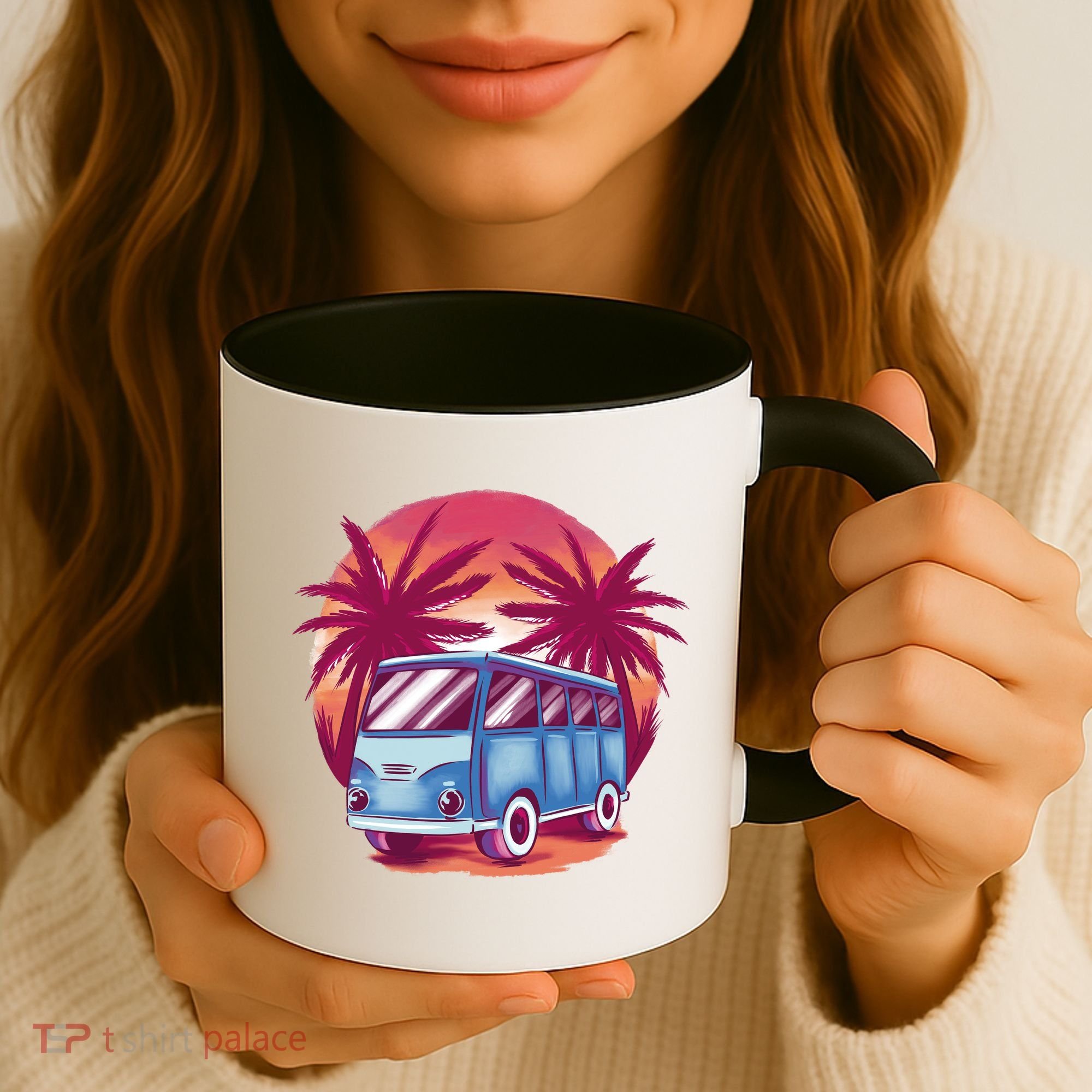 Retro Van Sunset Beach Coffee Mug