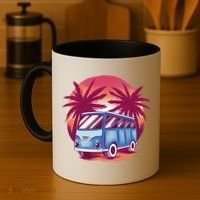Retro Van Sunset Beach Coffee Mug thumb 4