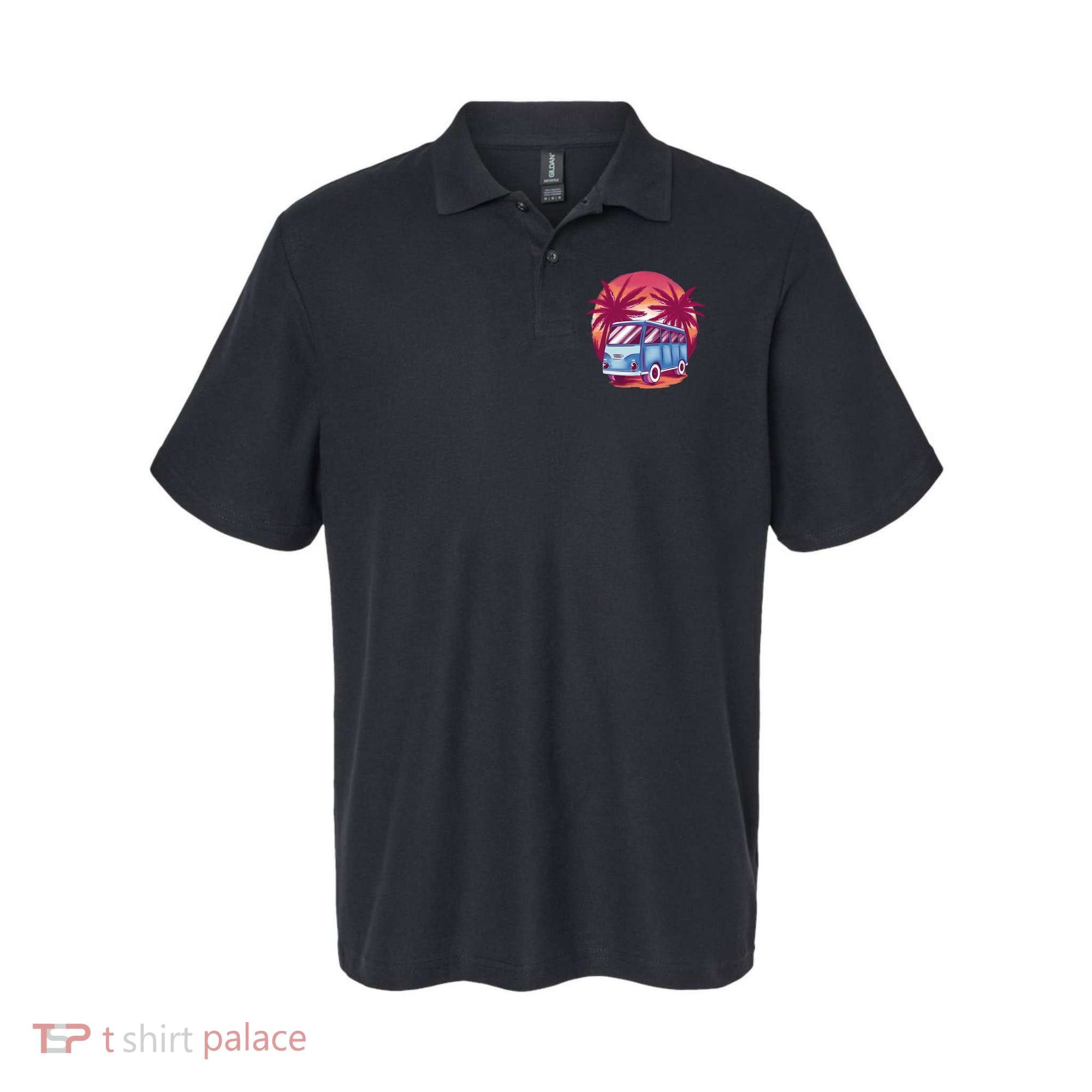 Retro Van Sunset Beach Polo