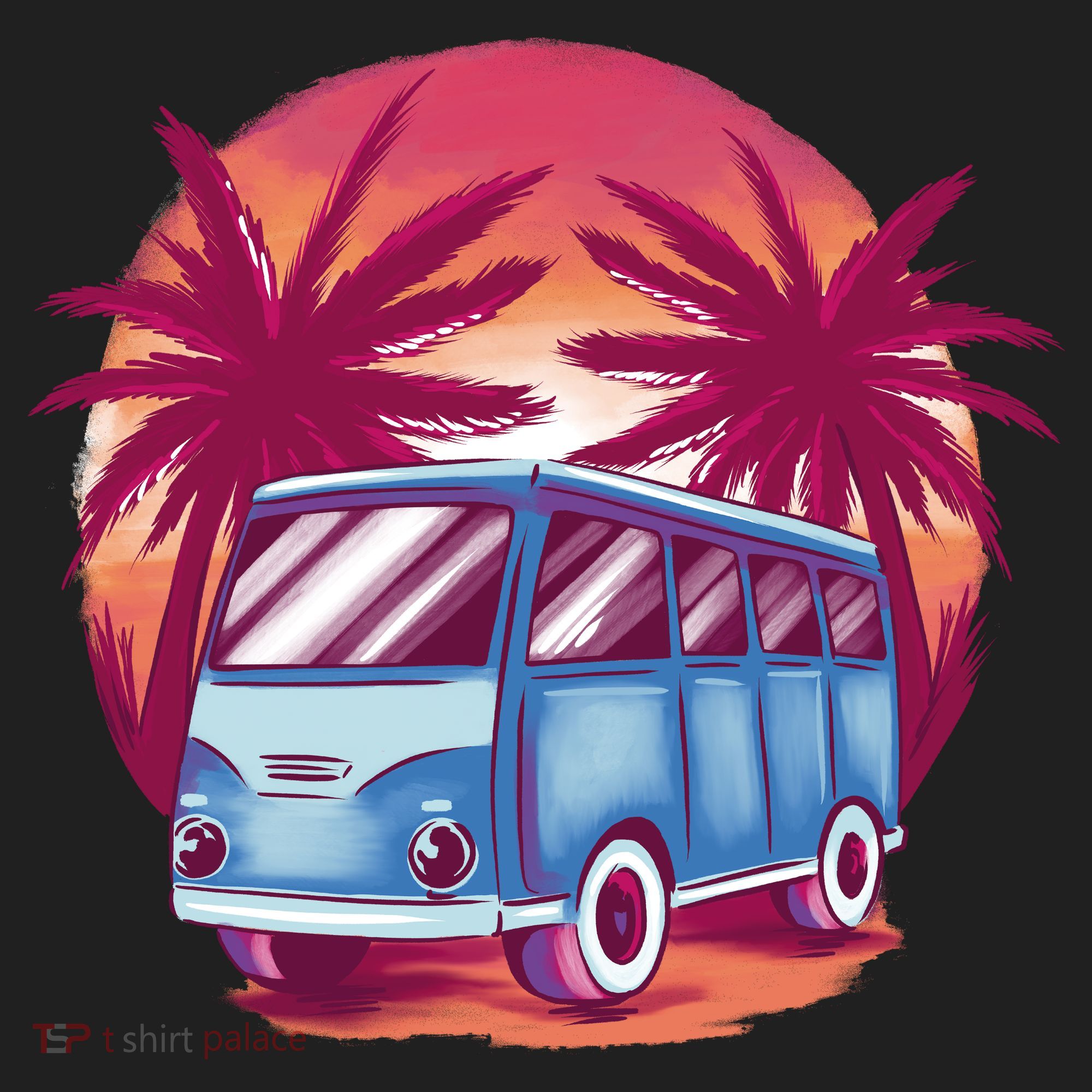 Retro Van Sunset Beach Tumbler