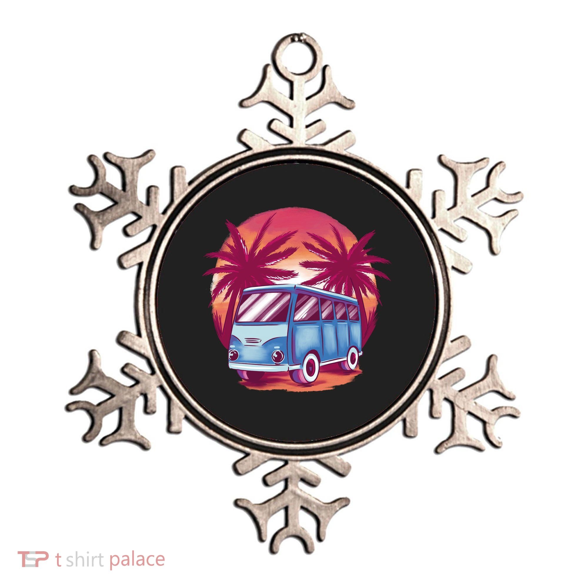 Retro Van Sunset Beach Ornament