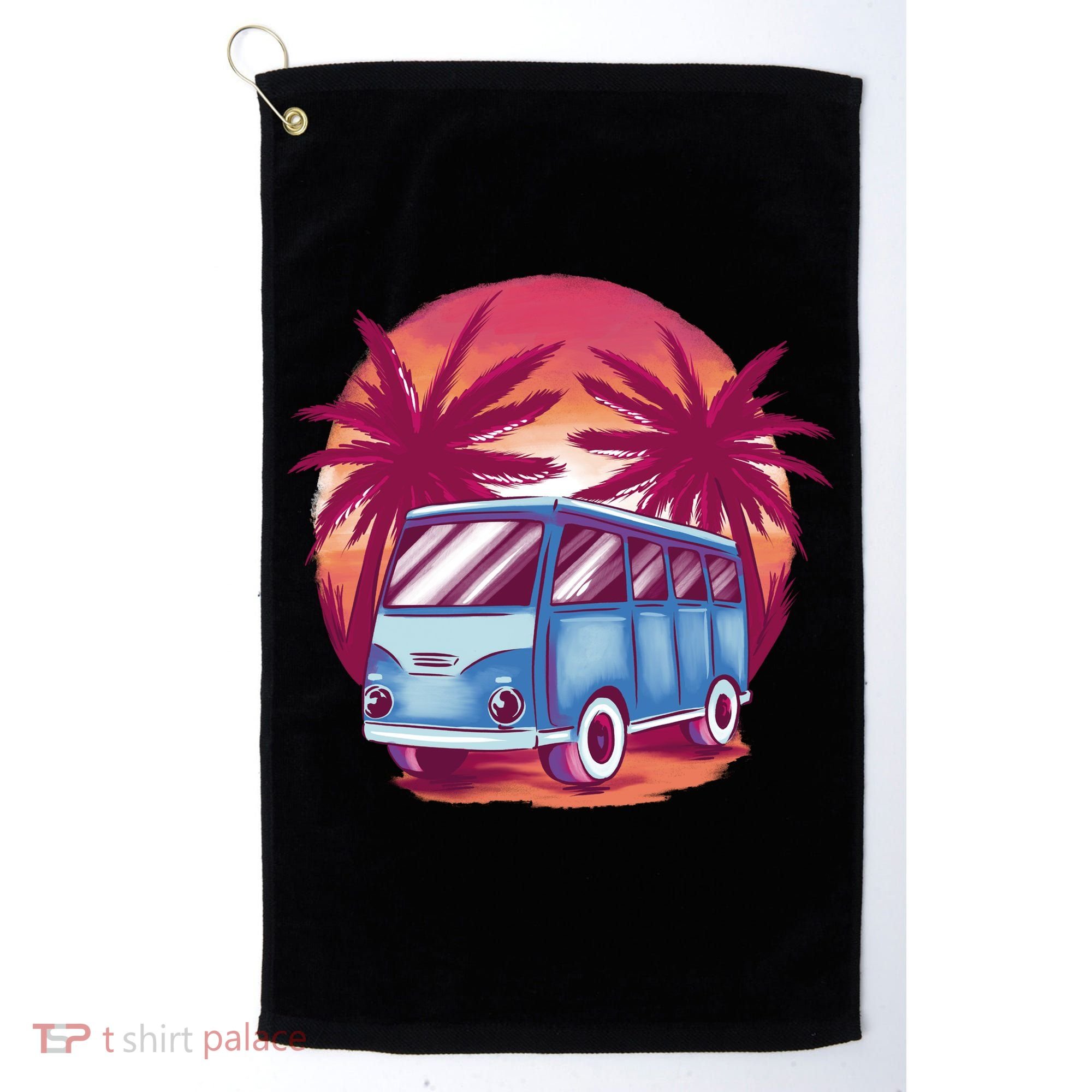 Retro Van Sunset Beach Golf Towel