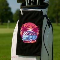 Retro Van Sunset Beach Golf Towel thumb 2