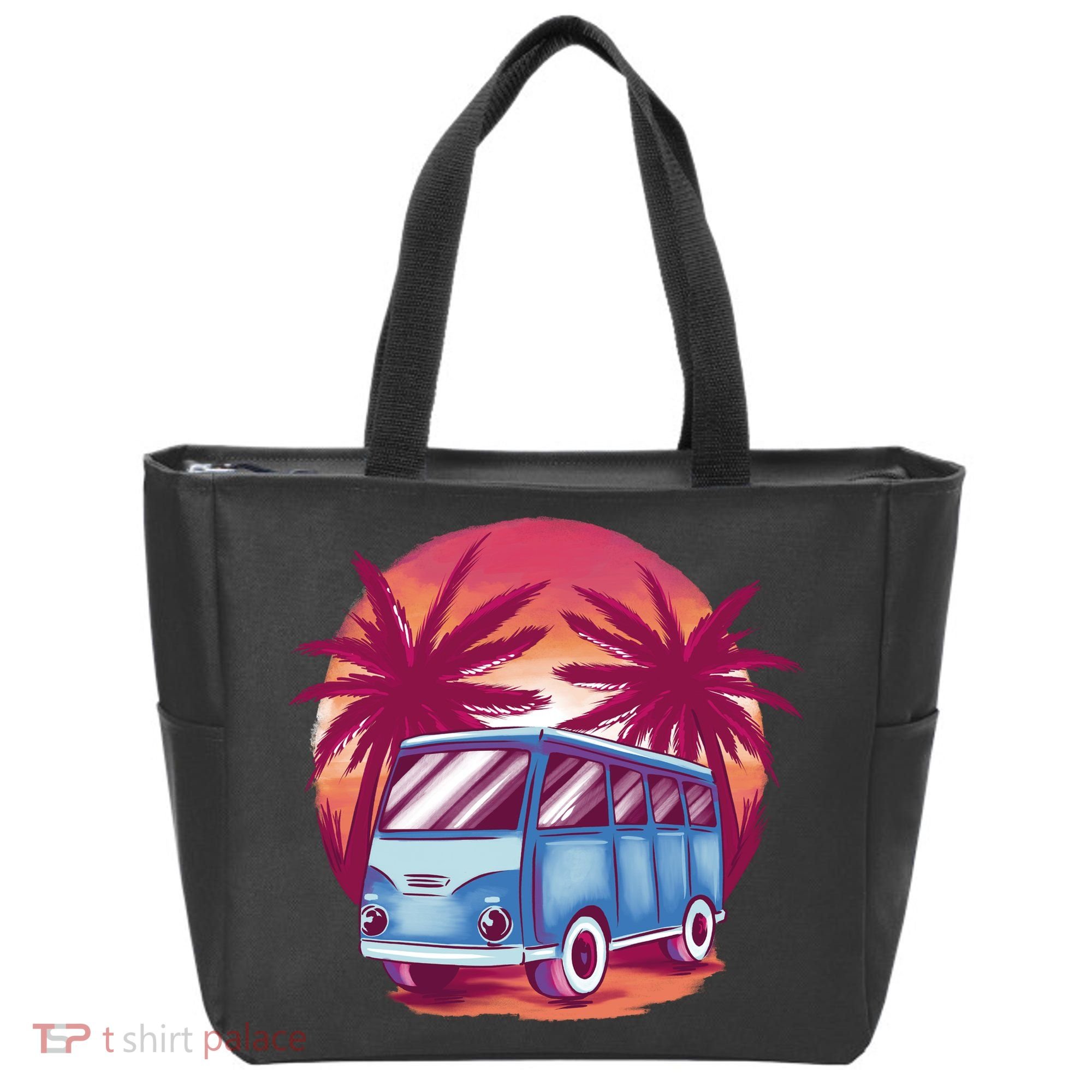 Retro Van Sunset Beach Tote Bag
