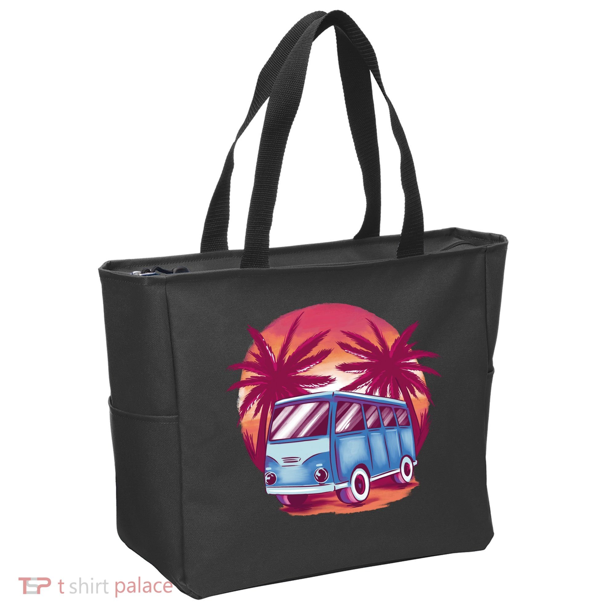 Retro Van Sunset Beach Tote Bag