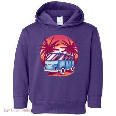 Retro Van Sunset Beach Toddler Hoodie