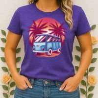 Retro Van Sunset Beach Women's T-Shirt thumb 2