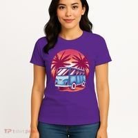 Retro Van Sunset Beach Women's T-Shirt thumb 4