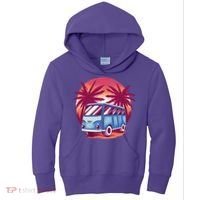 Retro Van Sunset Beach Kids Hoodie thumb 0