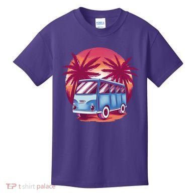 Retro Van Sunset Beach Kids T-Shirt