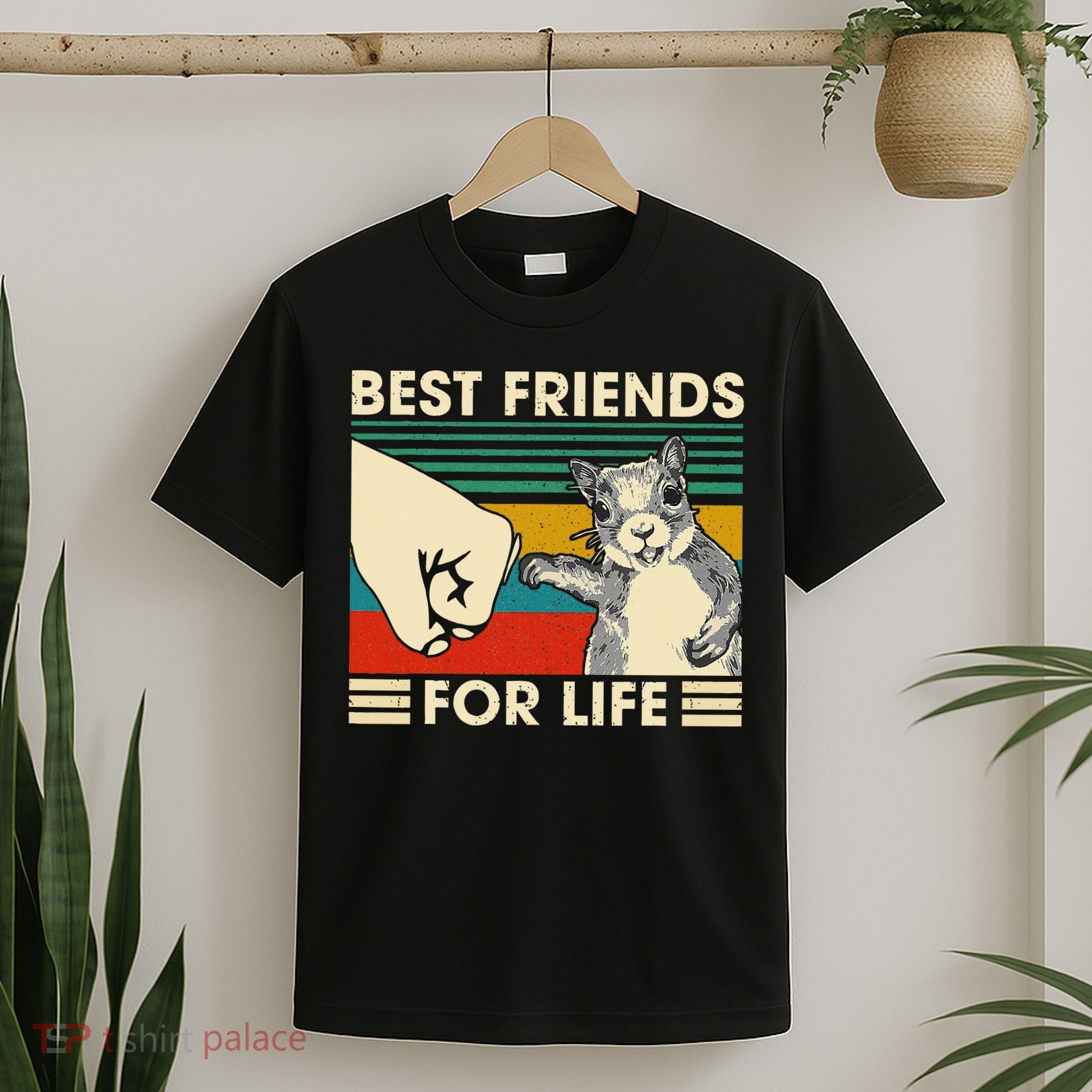 Retro Vintage Squirrel Best Friend For Life Fist Bump T-Shirt