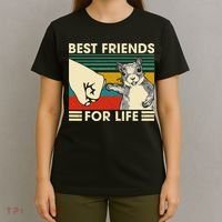 Retro Vintage Squirrel Best Friend For Life Fist Bump T-Shirt thumb 4