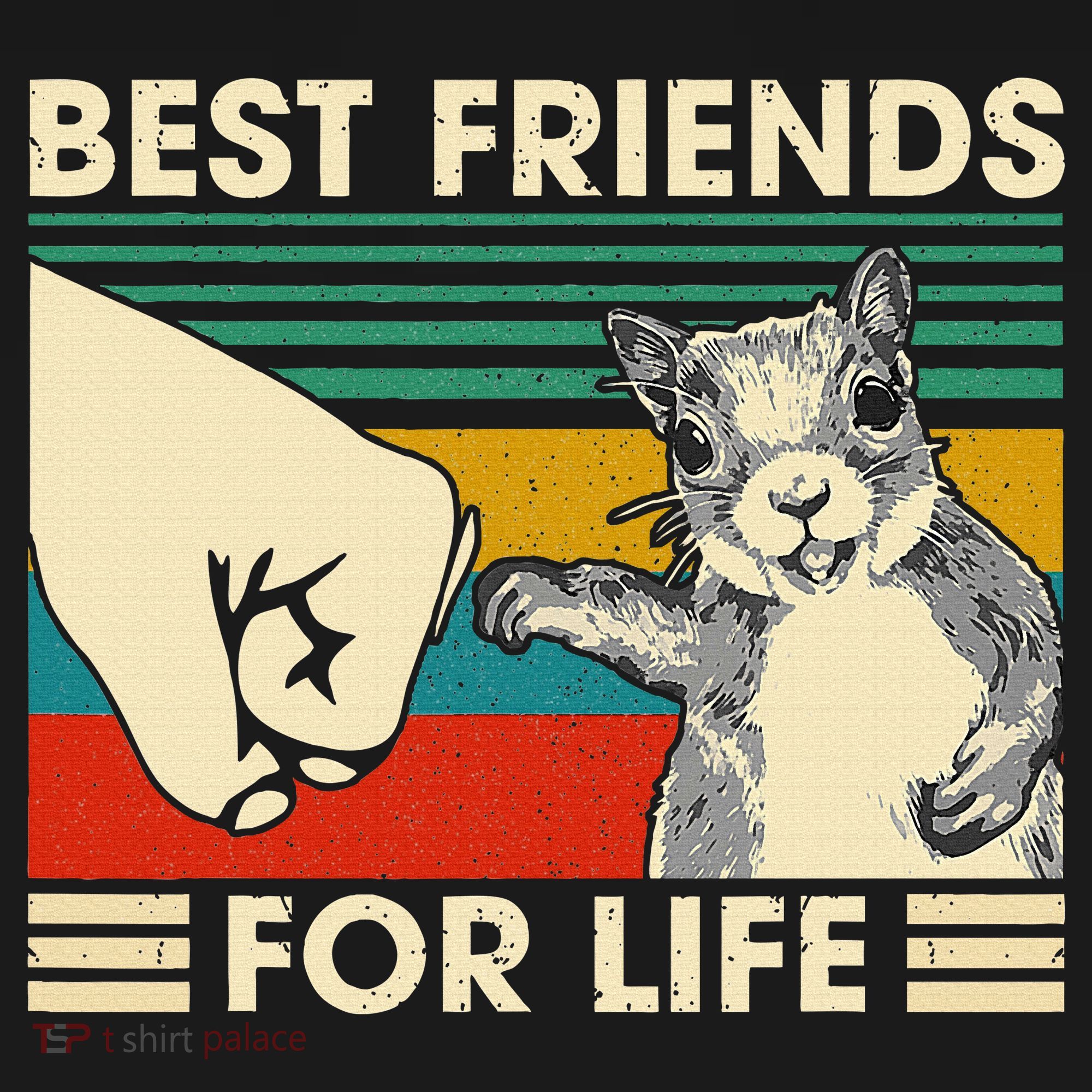 Retro Vintage Squirrel Best Friend For Life Fist Bump T-Shirt