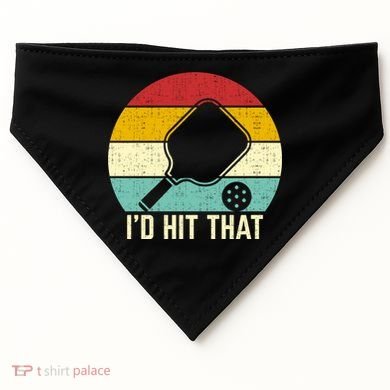 Retros Vintage Sunset Paddle ID Hit That Pickleball Player Gift USA-Made Doggie Bandana