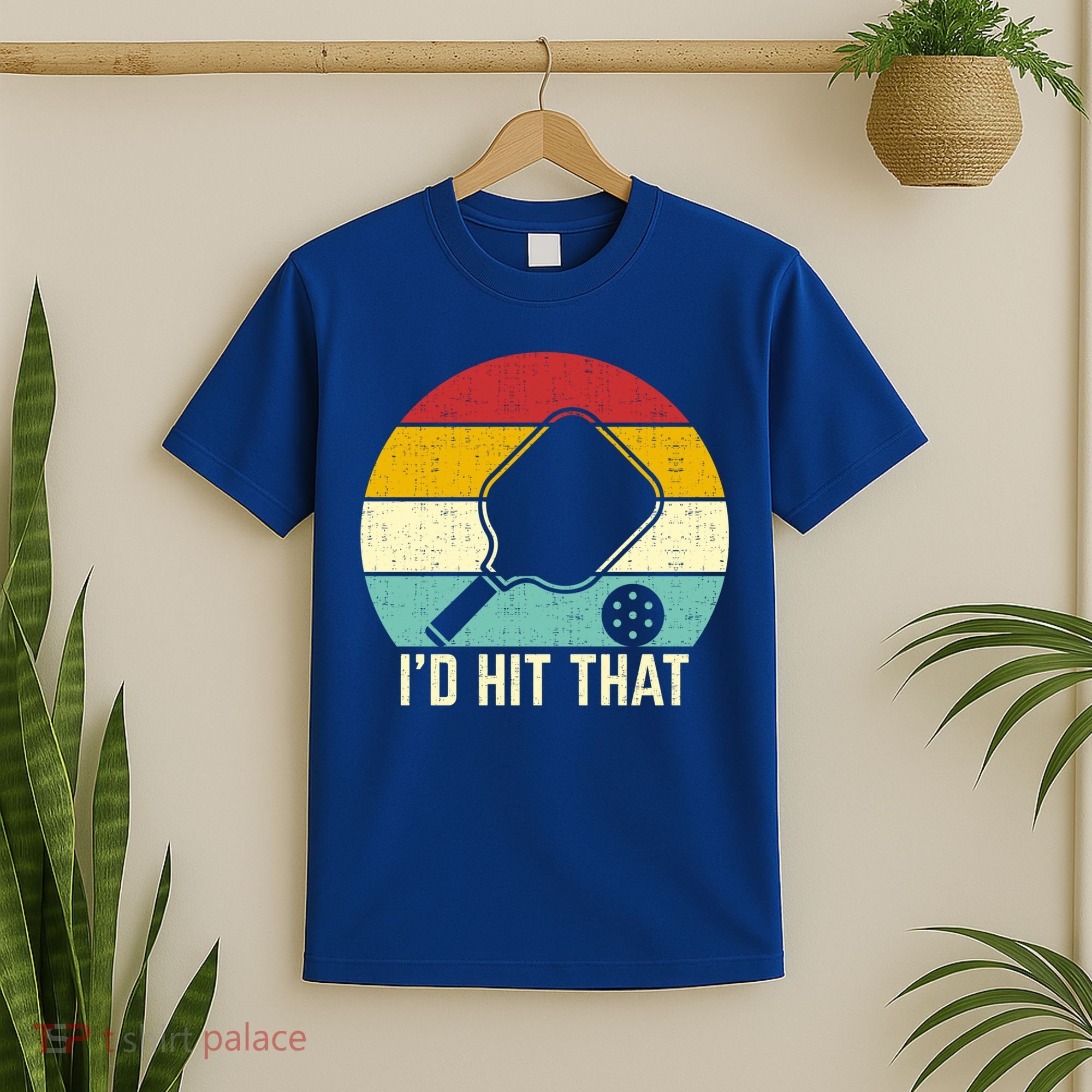 Retros Vintage Sunset Paddle ID Hit That Pickleball Player Gift T-Shirt